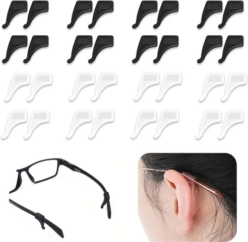 Miniatura 8 de SooGree 16 pares de agarres antideslizantes de silicona para las orejas, ganchos sujetadores de gafas para las orejas evitan que las gafas se