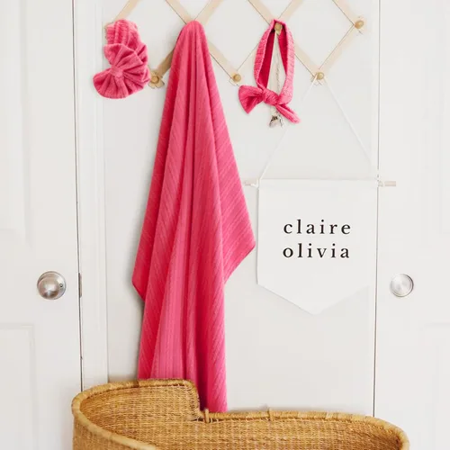 Miniatura 5 de DRESHOW BQUBO Manta de recepción para recién nacido, cálida para niñas con sombrero de lazo y diadema de lazo, regalo para baby shower 1 juego