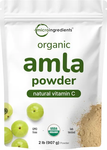 Micro Ingredients Polvo de amla orgánico (Amalaki) | 32 onzas, polvo de grosella espinosa de origen indio, rico en vitamina C, antioxidantes, apoya