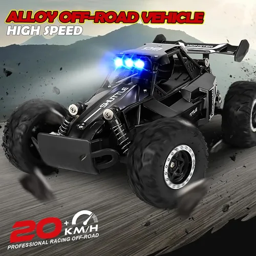 Miniatura 4 de Auto de control remoto para niños de 3, 4, 5, 6, 7+, coches RC de 20 KM/H de alta velocidad con luces LED, 2.4 GHz 2WD Monster Truck juguetes, auto