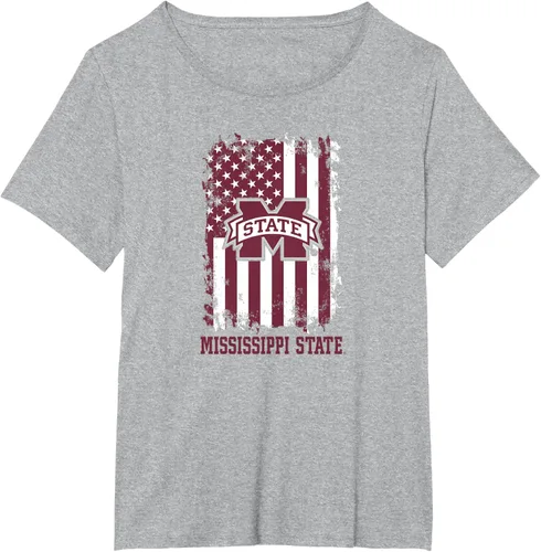 Miniatura 19 de Camiseta patriótica retro con bandera estadounidense de los Mississippi State Bulldogs, Negro