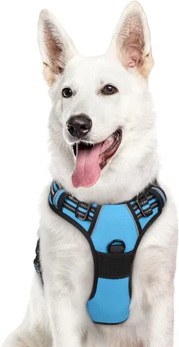 Miniatura 34 de Eagloo Arnés para perro pequeño, sin tirones, chaleco de servicio con tiras reflectantes y asa de control, ajustable y cómodo para caminar, arnés
