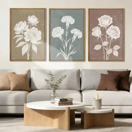 Miniatura 59 de BINCUE Lienzo de plantas botánicas neutrales, 6 piezas, arte de pared rústico, pinturas de pared de granja, impresiones botánicas de plantas