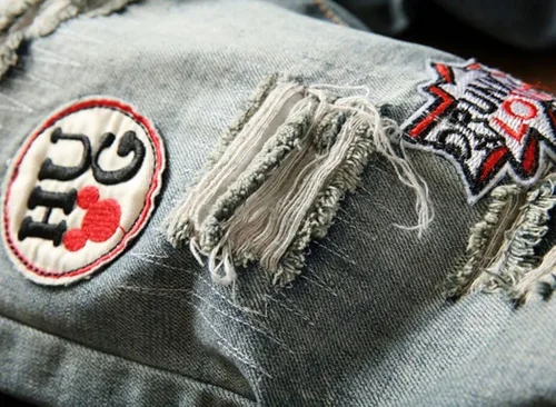 Miniatura 6 de Jeans rasgados de moda para hombre con parches