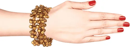 Miniatura 4 de Efulgenz Boho Vintage Antiguo Tribal Indio Oxidizado Bell Charm Pulsera Pulsera Conjunto Joyería para Mujer