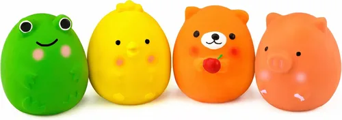 Miniatura 2 de CHIWAVA 4 piezas de 2.4 pulgadas de látex chirriante de juguete divertido de animales conjuntos de animales para mascotas juego interactivo