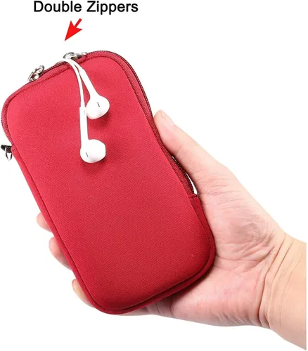 Miniatura 4 de Funda de neopreno para teléfono con cordón para el cuello para Samsung Galaxy S23 Ultra S22 Ultra A03S A23 A32 5G A13 A14 Note 20 Ultra, Moto G Rojo
