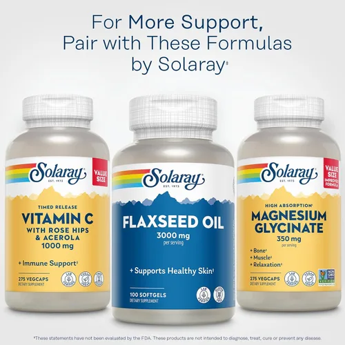 Miniatura 6 de SOLARAY Aceite de linaza, cápsula blanda (Btl-Plástico) 1000mg 100ct