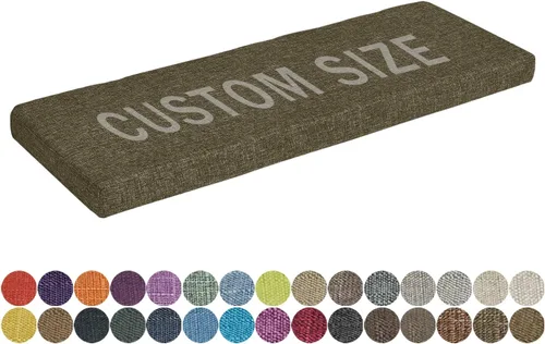 Miniatura 33 de Cojín de banco de tamaño personalizado, 30 colores, cojín de asiento de ventana panorámica, espuma gruesa de tapicería de 1.18 pulgadas, 1.97