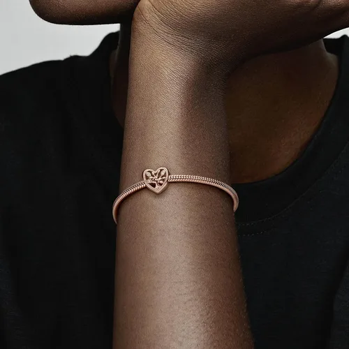 Miniatura 6 de PANDORA Jewelry - Dije de corazón de árbol genealógico calado para mujer, chapado en oro rosa de 14 quilates con circonita cúbica, Metal Oro rosa