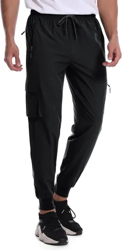 Miniatura 4 de Mens Cargo Joggers Pants Quick Dry Lightweight Running Athletic Workout Cargo Hiking Pants Casual Pants