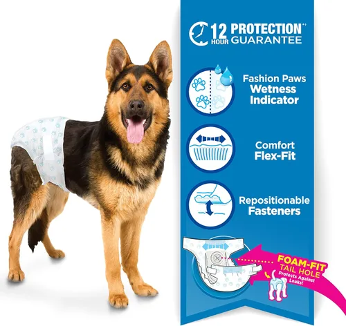 Miniatura 3 de Four Paws Wee-Wee - Pañales de entrenamiento para perros desechables y ajustables, superabsorbentes, protección a prueba de fugas para perros
