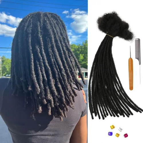 Miniatura 38 de 0.2 in y 0.2 in de ancho, 4-14 pulgadas de 10, 30, 60, 100 hebras de extensiones de cabello humano 100% real para hombres/mujeres/niños, paquetes