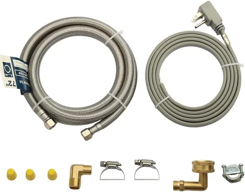 PLUMBERMASTER Kit de instalación para lavavajillas, línea de suministro de agua de 6 pies con compresión de 3/8 pulgadas x 3/8 pulgadas, cable de