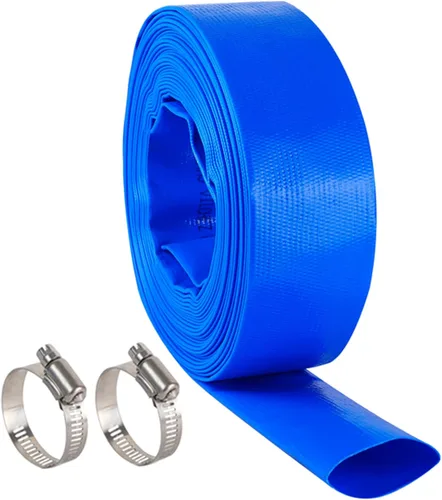 Miniatura 17 de Manguera de retrolavado de piscina de 1-1/2 pulgadas x 50 pies, manguera de descarga de agua plana de PVC reforzado de alta resistencia negra