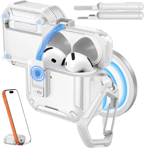 Miniatura 23 de MoKo for AirPods Pro 2 Case with Lock - Compatible with MagSafe, Phone Stand & Auto Pop-up for AirPods Pro 2nd/1st Generation Case, Military-Grade