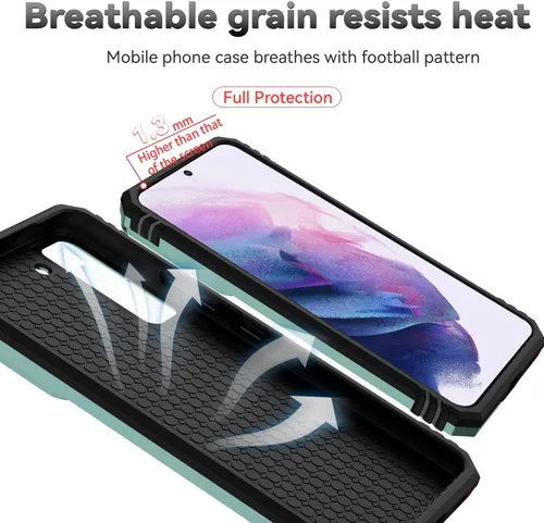 Miniatura 9 de Funda para Samsung Galaxy S22 con cubierta para lente de cámara y protector de pantalla, doble capa de grado militar probada contra caídas, soporte