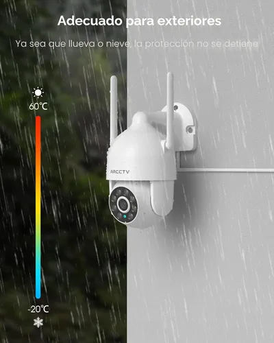 Miniatura 8 de ARCCTV Cámaras de seguridad 2K para exteriores, visión panorámica de 360°, cámara de seguridad WiFi 2.4G/5G con seguimiento de movimiento, foco
