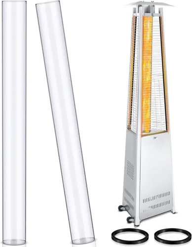 Miniatura 7 de VIHOSE 1 pieza de repuesto para calentador de patio, tubo de vidrio de cuarzo de 49.5 x 4 pulgadas con anillo de conexión de silicona, repuesto