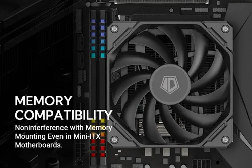 Miniatura 5 de ID-COOLING IS-67-XT Negro Enfriador de CPU de Bajo Perfil de 67mm de Altura 6 Tubos de Calor Enfriador de Aire de CPU para HTPCs, ITX