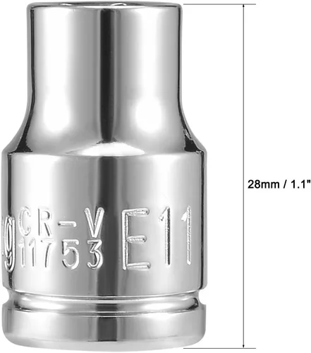Miniatura 4 de uxcell 2pcs 3/8 pulgadas Drive E11 externo Torx poco profundo zócalo, acero Cr-V