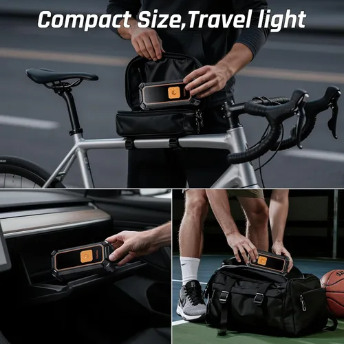 Miniatura 11 de OlarHike Inflador de neumáticos inalámbrico, compresor de aire portátil, 150 PSI de doble potencia, bomba de aire automática de 5400 mAh