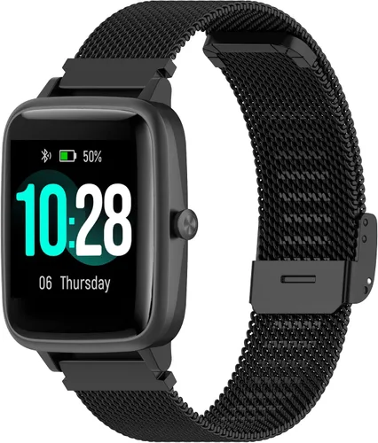 FitTurn Correa delgada compatible con Cubitt CT2/CT2S SmartWatch, correa de reloj ajustable de malla de acero inoxidable, correa de repuesto para