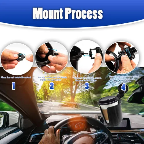 Miniatura 5 de VaygWay Soporte plegable empotrado para bebidas – Soporte plegable de calidad premium para botella de auto – Soporte ajustable negro para bebidas