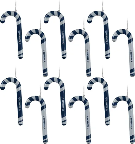 NFL Team Logo 12 Pack Candy Cane Ornament Set