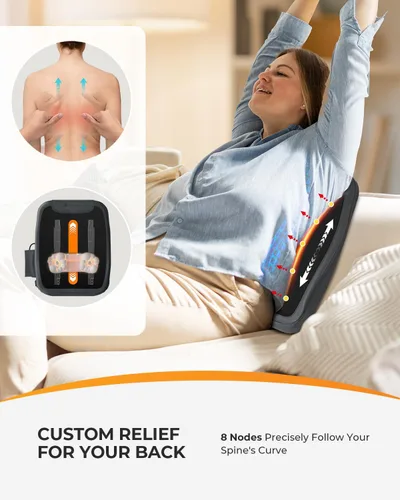 Miniatura 3 de CooCoCo Masajeador Shiatsu de Espalda con Calor, Elegible para FSA, Masajeador de Espalda Baja para Alivio del Dolor de Tejido Profundo, Masaje