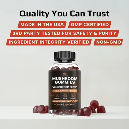 Miniatura 6 de Effective Nutra Gomitas de hongos de 2500 mg – Melena de León 10 en 1, Reishi, Chaga, Cordyceps y más – Enfoque, claridad, memoria, inmunidad