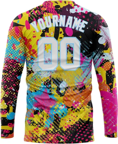 Miniatura 52 de Camisetas de manga larga para hombre, diseño de hip hop, estampado gráfico, informal, manga larga, graffiti, teñido anudado, camiseta