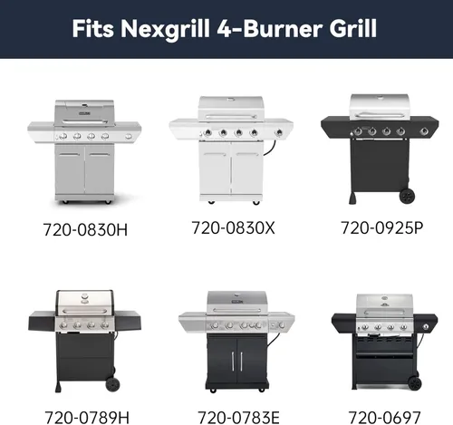 Miniatura 5 de Hongso 14 placas de calor de parrilla de 9/16 pulgadas para piezas de repuesto nexgrill, 4 quemadores 720-0830H 720-0830X 720-0925P, Grillmaster