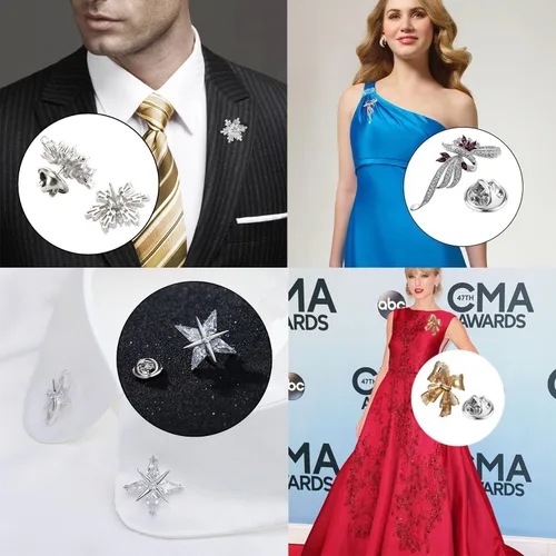 Miniatura 5 de CBTONE Alfileres de corbata dorados y alfileres en blanco con parte trasera de embrague para hacer manualidades, insignias, barras de citas