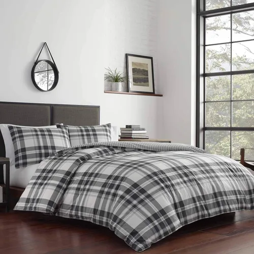 Miniatura 2 de Eddie Bauer - Juego de edredón Queen, ropa de cama reversible de algodón con fundas a juego, decoración del hogar a cuadros para todas las Coal