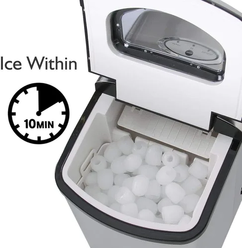Miniatura 2 de NutriChef Máquina digital para hacer hielo portátil mejorada, encimera eléctrica resistente de acero inoxidable resistente a las manchas