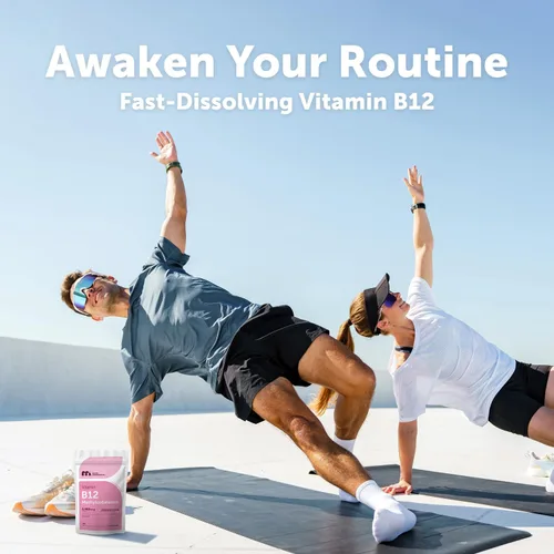 Miniatura 5 de Vitamina B12 sublingual 5000 mcg Forma activa metil B12 - 180 tabletas masticables Disolución rápida, sabor natural a fresa, apoyo a la energía