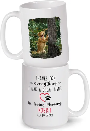 Miniatura 17 de Taza de café blanca personalizada con foto, con texto en inglés «To The World's Best Dog Dad We Woof You», taza de café blanca de 11 onzas y 15