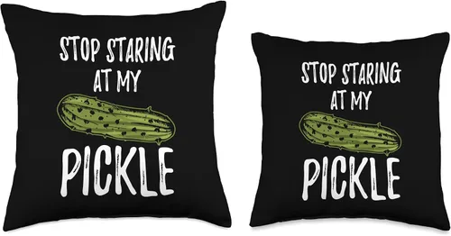 Miniatura 3 de The Stop Staring At My Pickle Shirt Store Company Stop Staring at My Pickle Shirt - Almohada sucia de Halloween, 16 x 16 pulgadas, multicolor