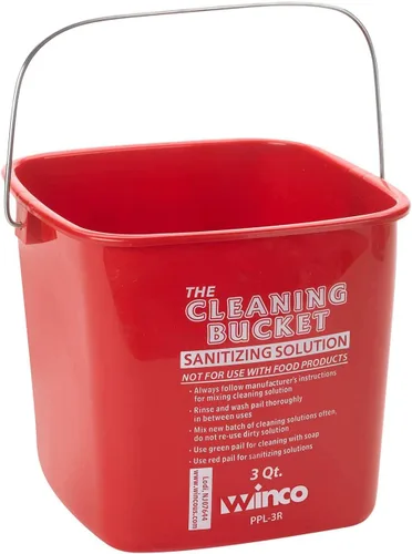 Miniatura 2 de Winco Cubo de limpieza de 3 cuartos de galón, solución de jabón verde