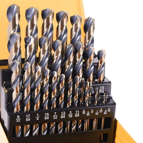 Miniatura 14 de Brocas de cobalto de 1/4 de pulgada, paquete de 13 unidades de M35 HSS, punta de 135 grados, juego de brocas helicoidales de longitud Jobber
