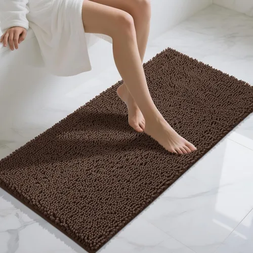 Miniatura 71 de Yimobra Alfombras lavables para baño, alfombra de baño de chenilla súper suave y absorbente para piso y alfombra, alfombra antideslizante de secado