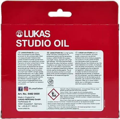 Miniatura 3 de Lukas Studio Artist - Pintura al óleo de alto pigmento hecha con aglutinante natural para artistas, pintura y mucho más. Colores surtidos - 0.7 fl oz