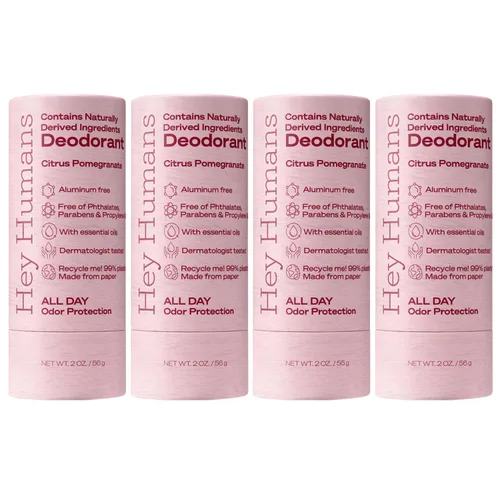 Hey Humans Desodorante sin aluminio para mujeres y hombres, contiene ingredientes derivados naturalmente, control de olores de larga duración con