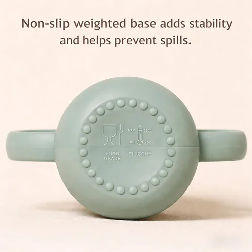 Miniatura 3 de ROCCED Vasos pequeños de silicona para bebés de silicona con 2 asas, taza de entrenamiento para niños pequeños, fácil agarre para 6 meses + 5.1 fl