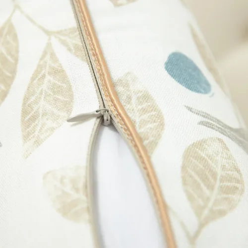 Miniatura 6 de VOGOL - Funda de almohada texturizada de lino, 18 x 18 pulgadas, estilo granja, para sofá, cama y habitación, con diseño de pájaros y hojas beige