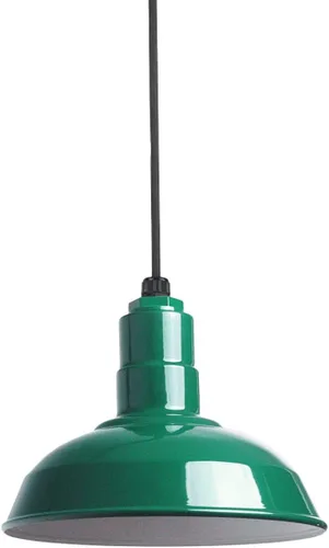 Miniatura 131 de Steel Lighting Co. El Segundo - Lámpara de granero Colgante montado en el techo Domo de 12 pulgadas Vástago de 12 pulgadas Luz de acero