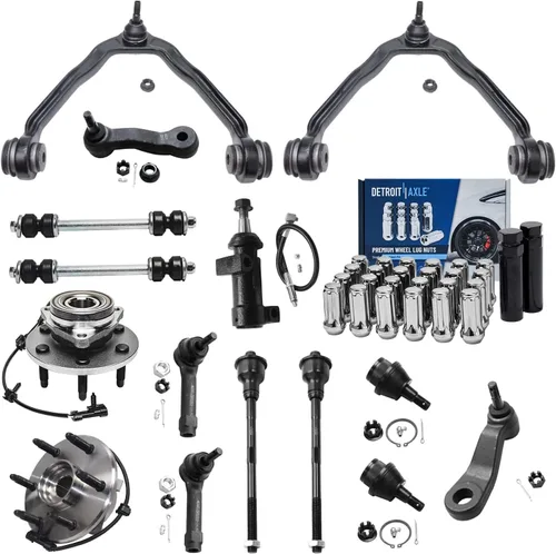 Miniatura 83 de Detroit Axle - Kit de extremo delantero RWD para Chrysler 300 Dodge Challenger Charger Upper Lower Control Arms rótulas de rodamiento de rueda Bujes