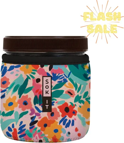 Miniatura 5 de Sok It IceCreamSok - Funda de neopreno aislada (flores abstractas, pintas de helado cónicas)