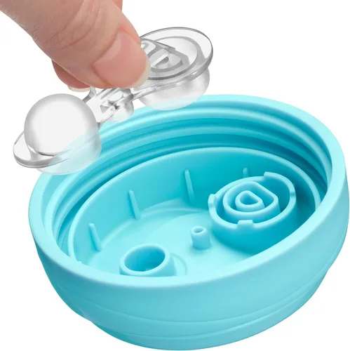 Miniatura 4 de Chicco Vaso para sorber aislado de doble pared con boquilla de borde a prueba de mordeduras y tapa sin derrames, 9 onzas. Apto para lavavajillas